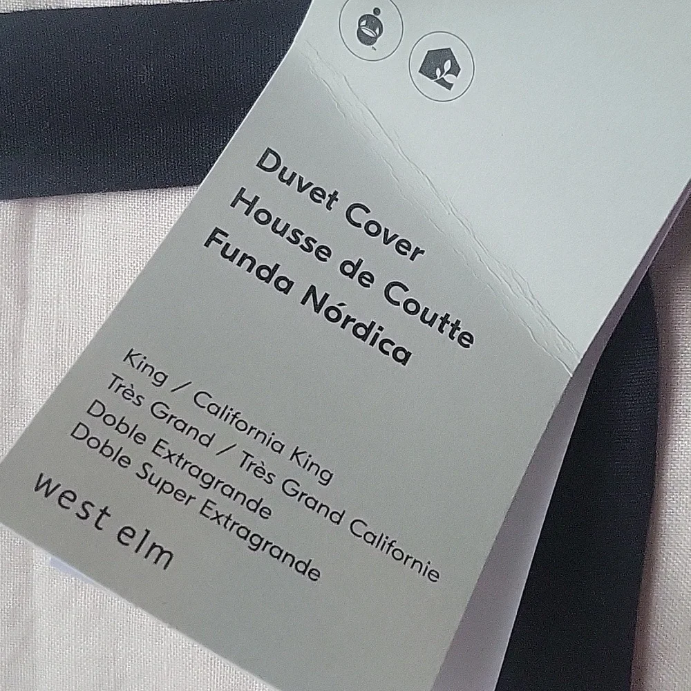 ❤️BUY 2 GET 1 FREE West Elm European Flax Linen Duvet,King